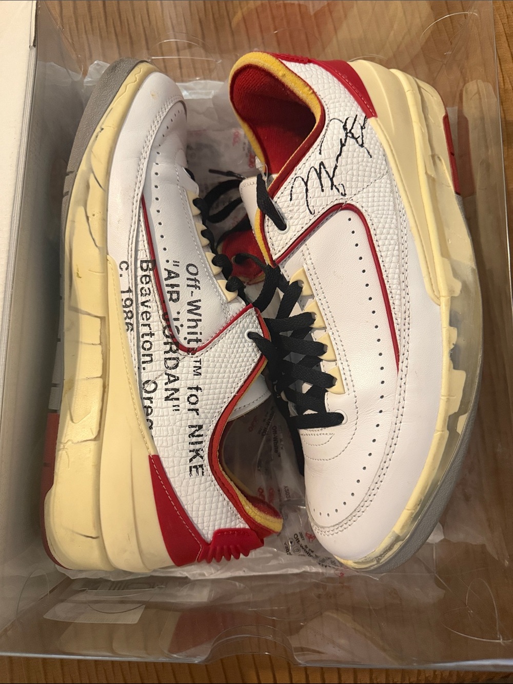 Off-White x Nike Air-Jordan 2 Men's White & Red (worn 4 times)